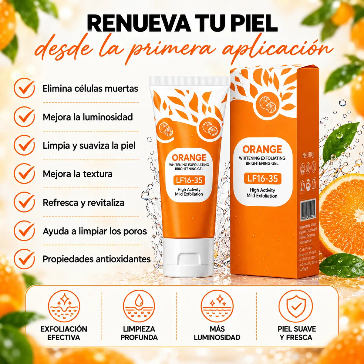 🍊 Exfoliante orange, Arrasa con la Suciedad Acumulada